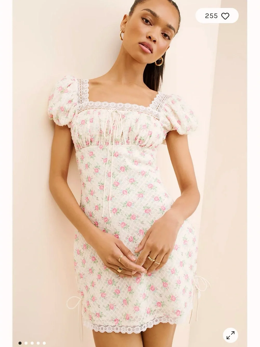 For Love And Lemons | Dresses | Nwt For Love Lemons Maxine Mini Dress Rose Floral  Lace Size Xs | Poshmark